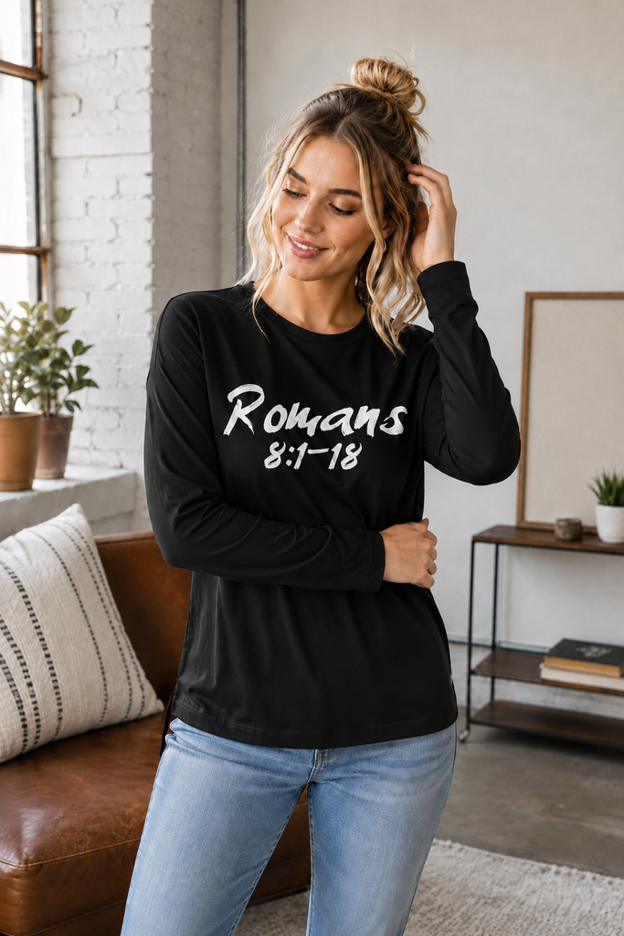 Romans 8:1-18 - Ladies' Long Sleeve Shirt